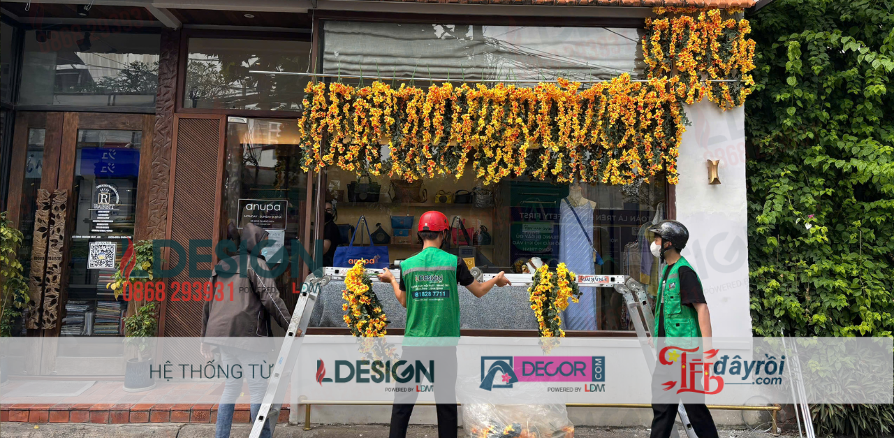 Thi Công Hoa Thả Mặt Tiền Shop Anupa Thảo Điền