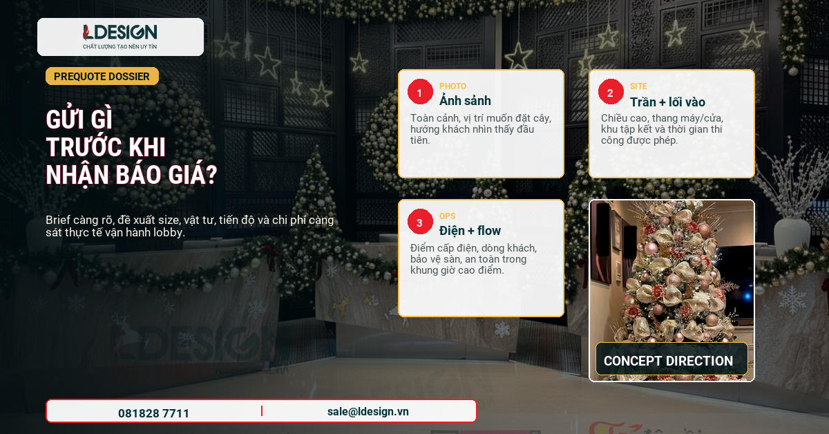 Pre-quote information checklist for hotel and resort Christmas tree rental