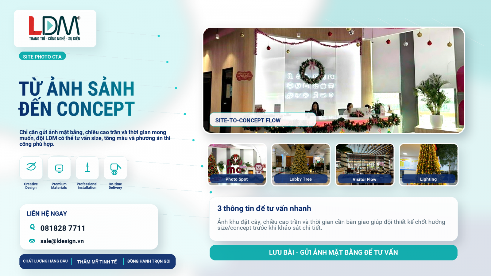 From site photos to giant Christmas tree concept consultation