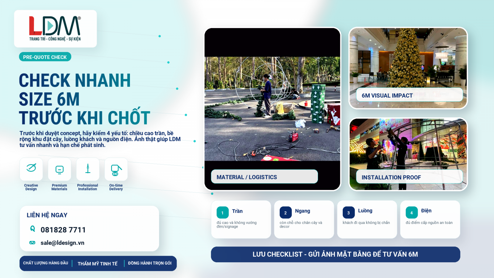 Checklist kiểm tra nhanh trước khi chốt thuê cây thông Noel 6m