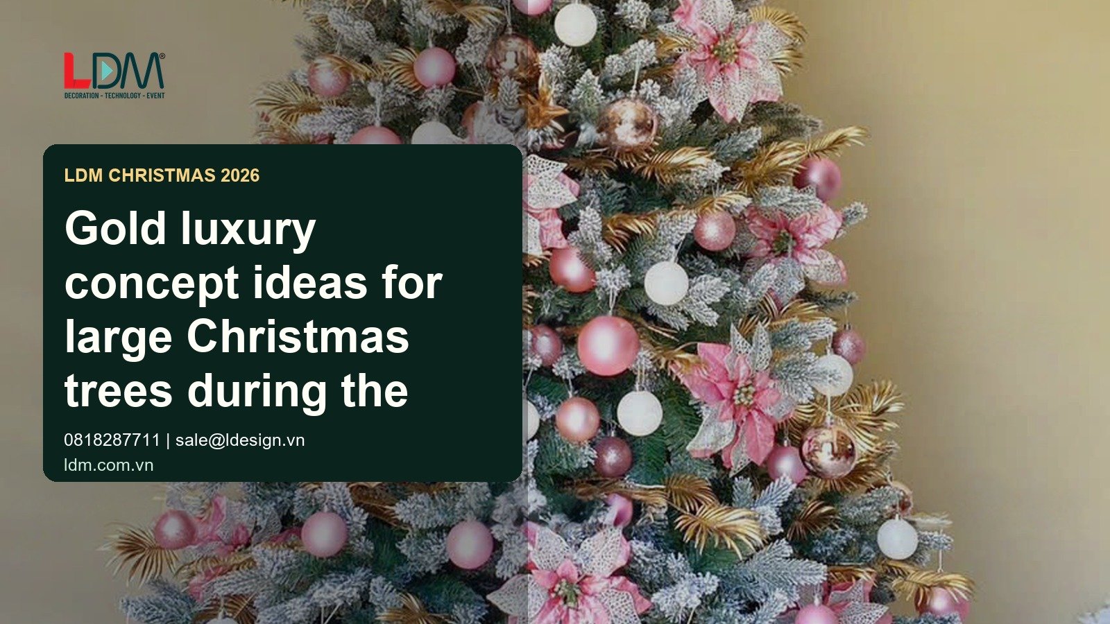 Gold luxury concept ideas for large Christmas trees during the holiday season