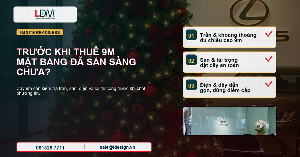 Thuê cây thông Noel 9m: vì sao phải khảo sát mặt bằng?