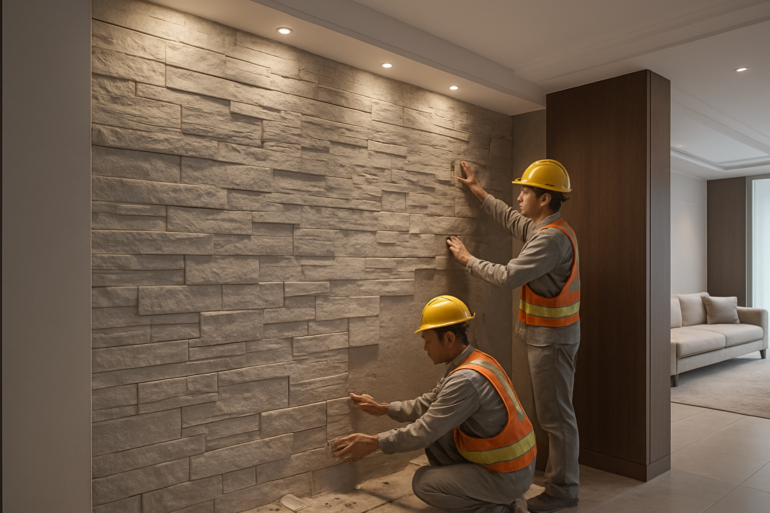 Gypsum Faux Stone Walls for Elegant Interior Design