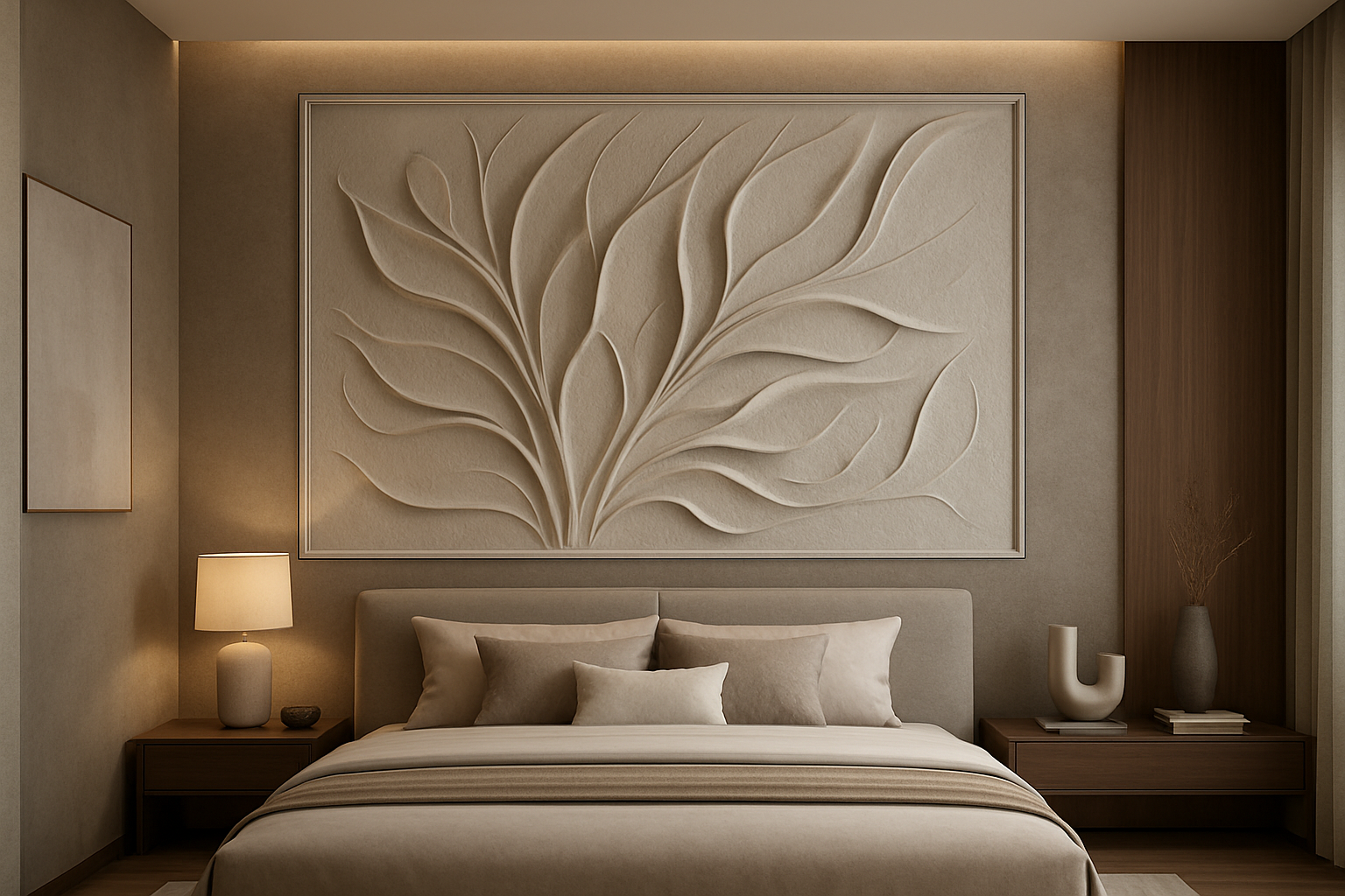 3D Raised Plaster Art for Interior Projects