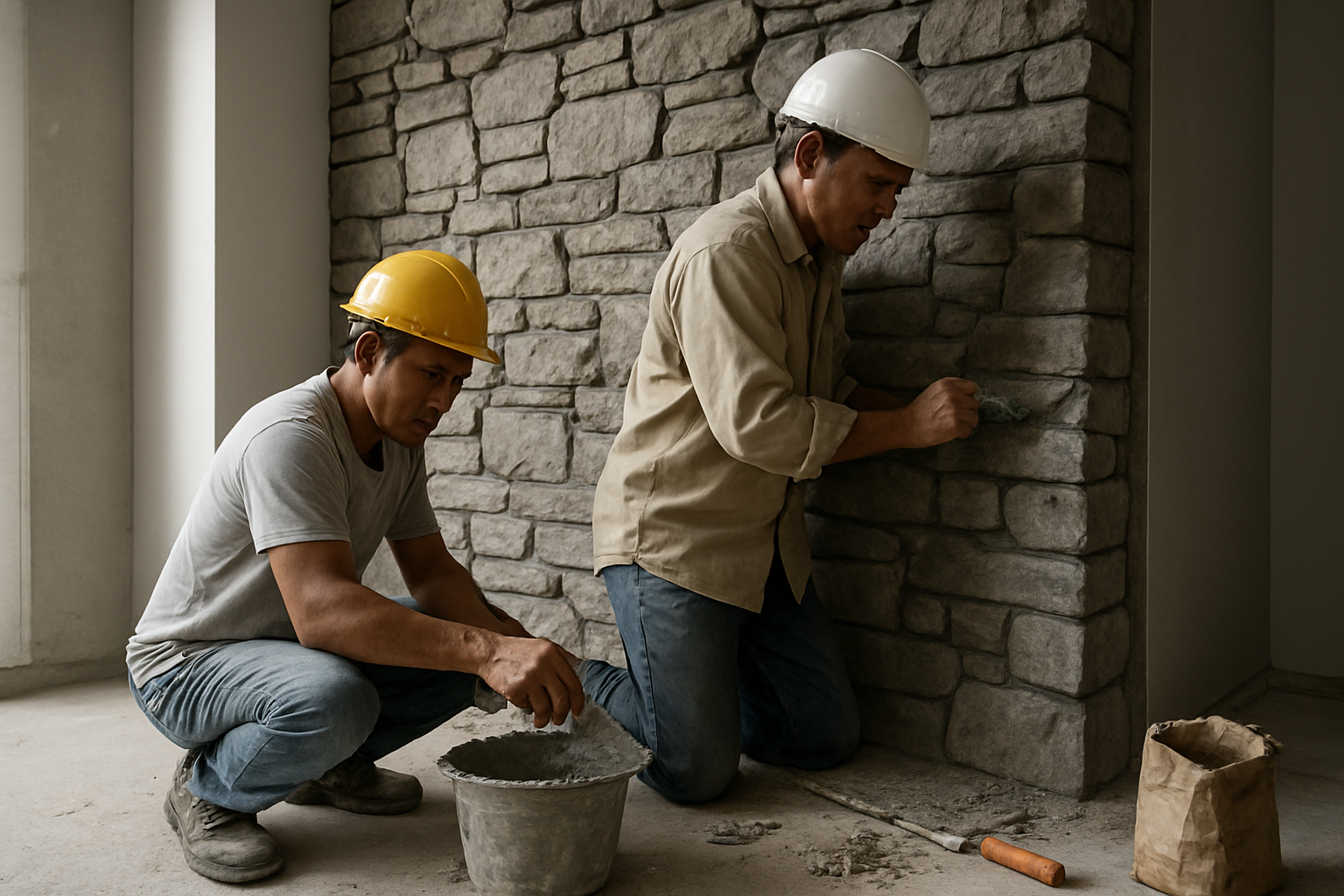 Thi công vách giả đá: Giải pháp nâng tầm không gian