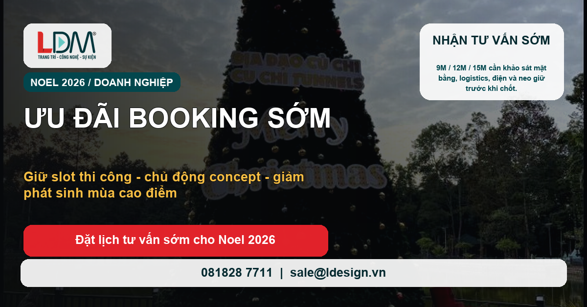 Early booking reminder for large Christmas tree installation 2026