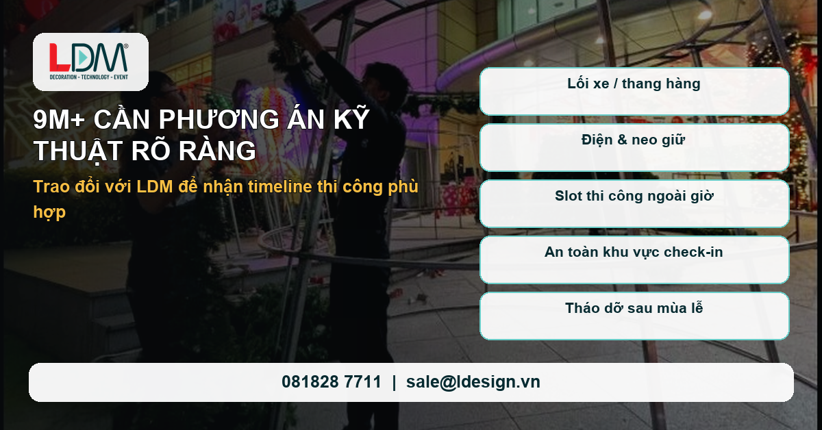 Checklist kỹ thuật cho cây thông Noel 9m trở lên trước khi thi công